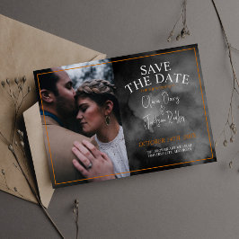 Ethereal Watercolor Black Moody Halloween Gothic Save The Date
