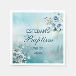 Ethereal Watercolor Nature Baptism Decor Serviette