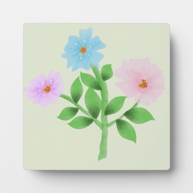 Ethereal Watercolor Wildflower Bouquet - Pastel Fl Fotoplatte (Vorderseite)