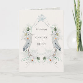 Ethereal White Blume Blue Heron Nature Wedding Einladung