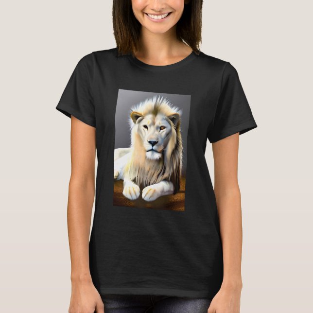 Ethereal White Majestic Lion T-Shirt (Vorderseite)