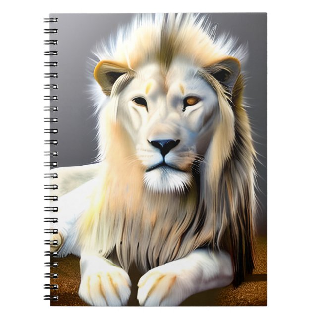 Ethereal White Majestic Lions Notizblock (Vorderseite)