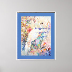 Ethereal White Peacock Stretched Canvas Print Leinwanddruck