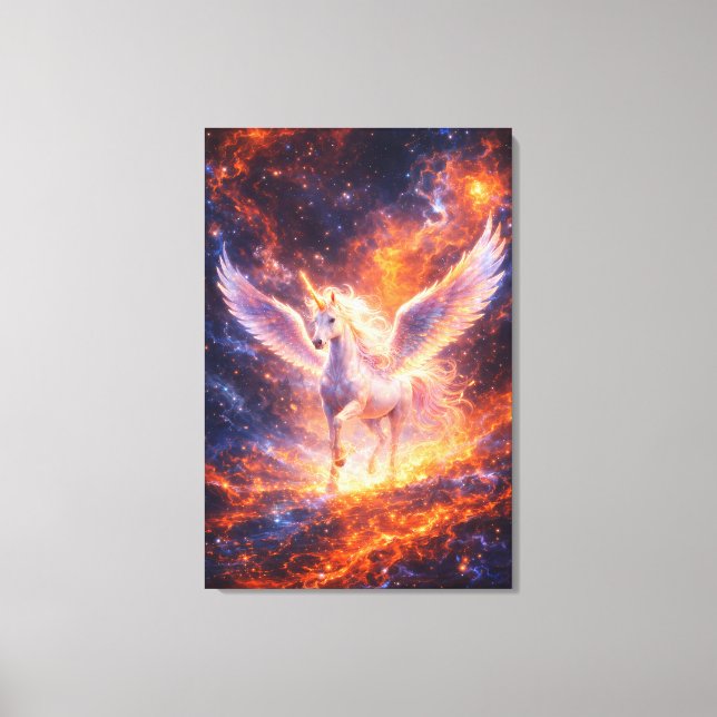 Ethereal Winged Unicorn of Light  | ManJiangHong F Leinwanddruck (Vorderseite)