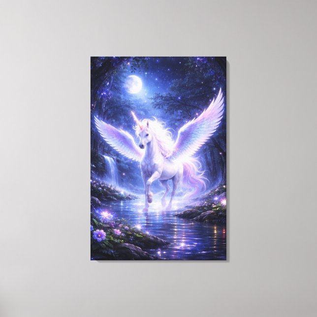 Ethereal Winged Unicorn of Light  | ManJiangHong F Leinwanddruck (Vorderseite)