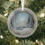 Ethereal Winter Scene Glas Ornament<br><div class="desc">Ein schönes Bild einer Winterlandschaft strahlt und reflektiert Ihre Lichter und ergänzt Ihren Weihnachtsbaum und die Erholung Ihrer Zuhause. Schöne Farben.</div>
