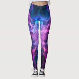 Ethereal Wisps: Blue & Mauve Kirlian Kunst Leggings
