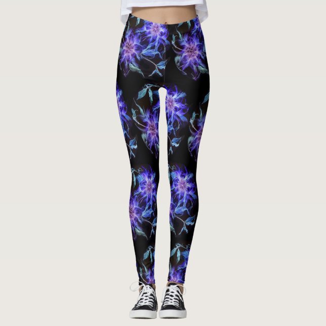 Ethereal Wisps: Kirlian Design Leggings (Vorderseite)
