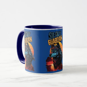 Ethereal Wolf: Sonnenuntergänge und Piercing-Augen Tasse
