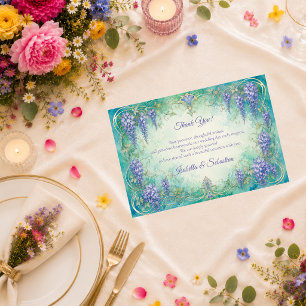 Ethereale Art Nouveau Wisteria Romantik-Hochzeit Dankeskarte