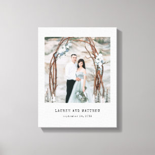 Ethereale Hochzeit Foto und Schreibmaschinentext Leinwanddruck