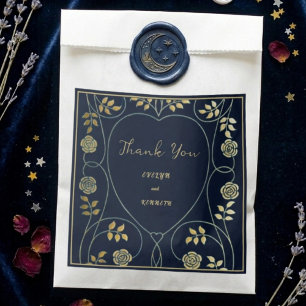 Ethereale Navy Vintage Art Nouveau Hochzeit Geschenktütchen