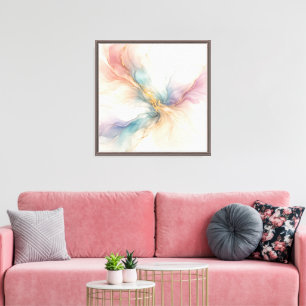 Etherealer Goldfluss – Elegante abstrakte Kunst Leinwanddruck