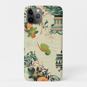 Ethereales Orangenmuster mit Zen-Tempeln Case-Mate iPhone Hülle