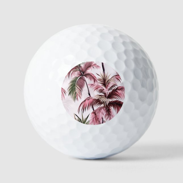 Ethereales Rosé-Palmenmuster Golfball (Vorderseite)