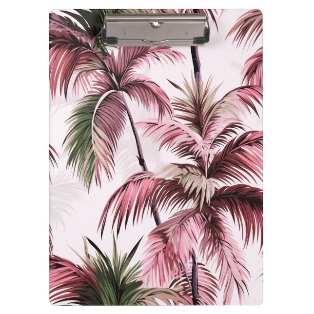 Ethereales Rosé-Palmenmuster Klemmbrett (Vorderseite)