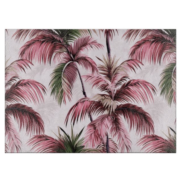 Ethereales Rosé-Palmenmuster Schneidebrett (Vorderseite)