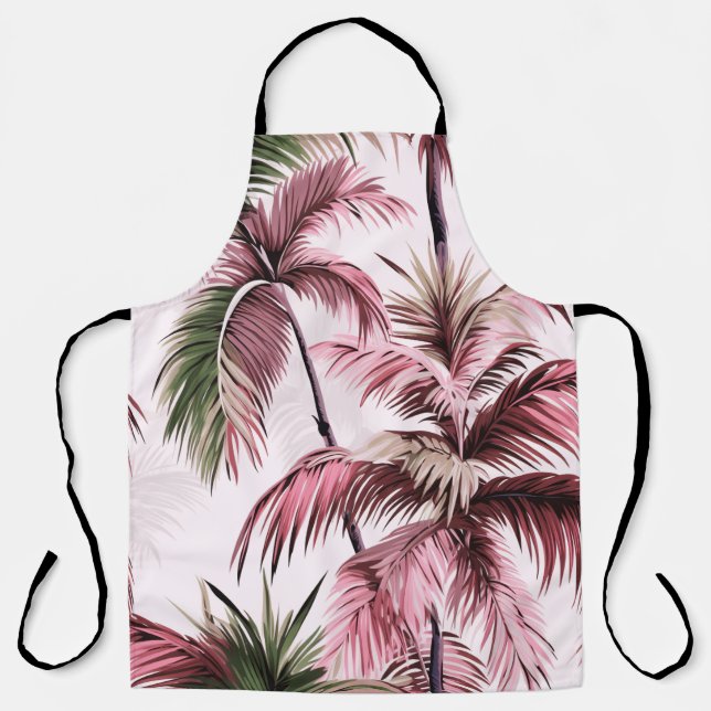 Ethereales Rosé-Palmenmuster Schürze (Vorderseite)