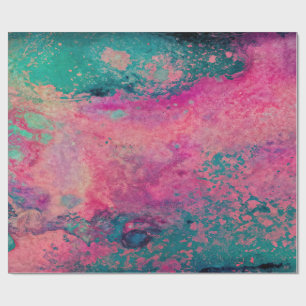 „Ethereales Vellum“ – Pink Türkis Blau Abstract Geschenkpapier