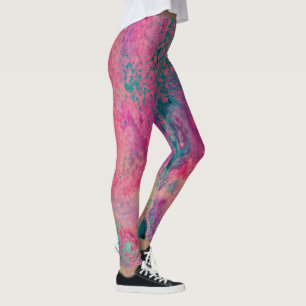 „Ethereales Vellum“ – Pink Türkis Blau Abstract    Leggings