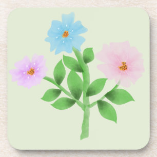 Ethereales Wasserfarben-Wildblumenbouquet - Pastel Getränkeuntersetzer