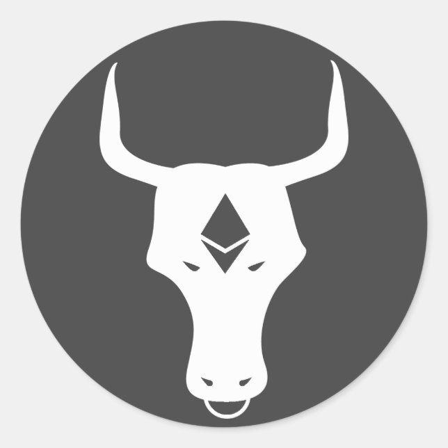 Ethereum Bull Runder Aufkleber (Vorderseite)