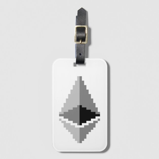 Ethereum ETH 8-Bit-Logo | Gepäckanhänger (Vorderseite Vertikal)