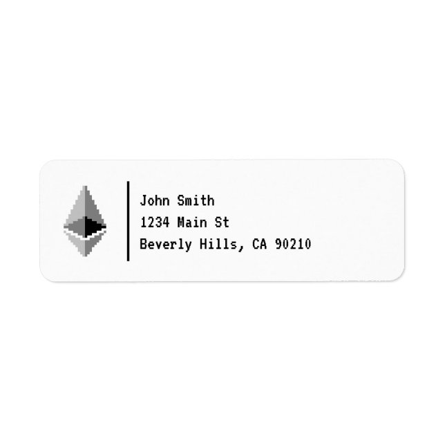 Ethereum ETH 8-Bit-Logo | Label (Vorne)