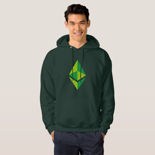 Ethereum ETH grüner Logo| Hoodie (Vorne ganz)