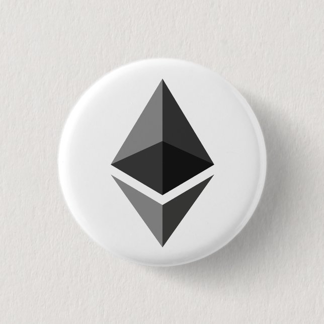 Ethereum (ETH) Kryptowährungs-Blockchain Button (Vorderseite)