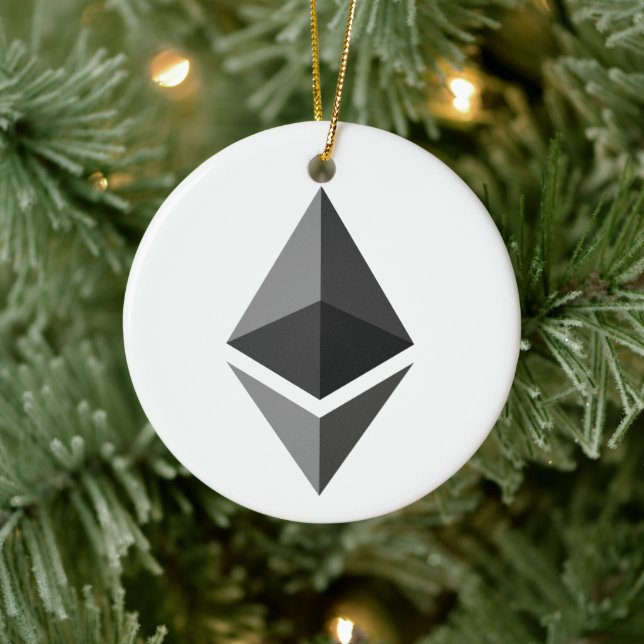 Ethereum (ETH) Kryptowährungs-Blockchain-Logo Keramik Ornament (Baum)