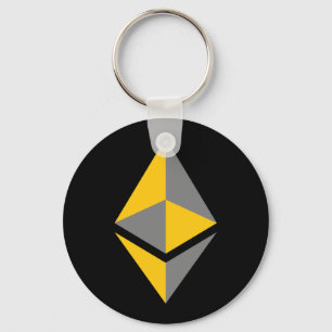 Ethereum ETH-Logo für Grau und Gold   Grundlegend Schlüsselanhänger