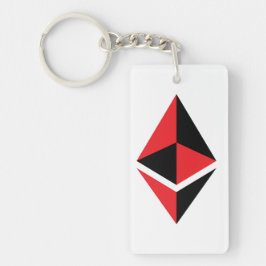 Ethereum ETH schwarzer u. roter des Logo-| Schlüsselanhänger
