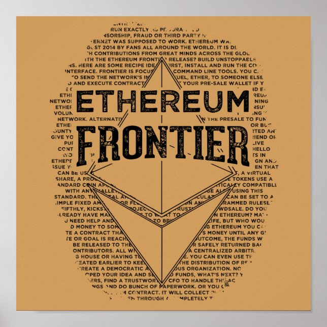 Ethereum Frontier Poster (quadratisch schwarz auf  (Vorne)