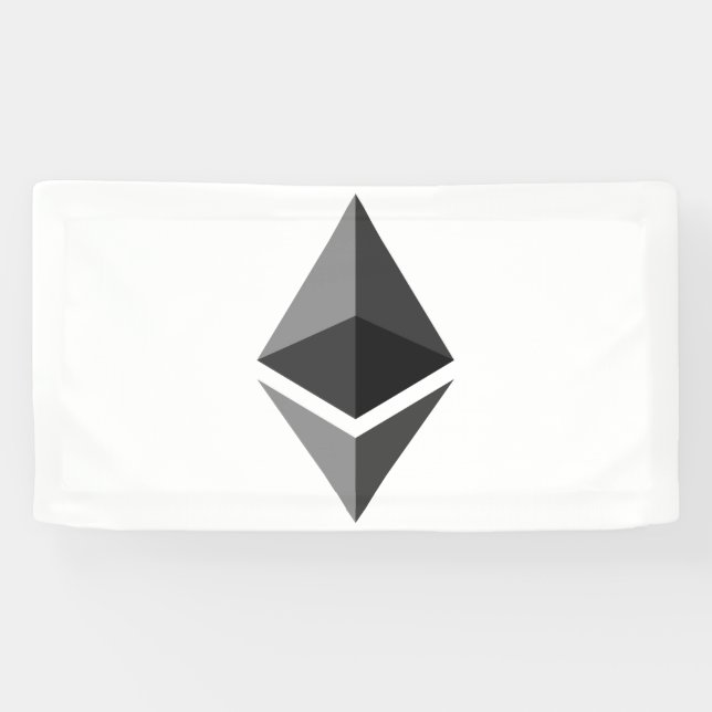 Ethereum Grau Icon 1.6x3 Vinyl Banner (Horizontal)