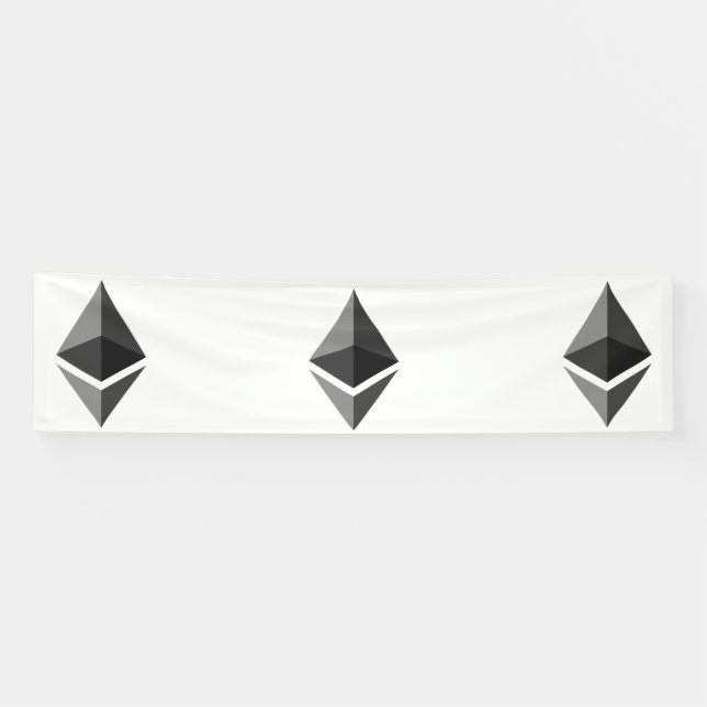 Ethereum Gray Icon 2.5x10 Vinyl Banner (Horizontal)
