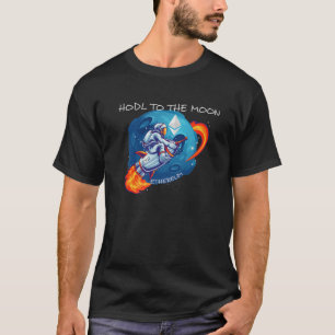 Ethereum HODL to Moon Crypto Rocket Cryptocurr T-Shirt