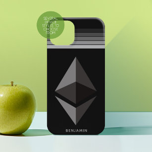 Ethereum Investment Crypto Symbol mit grauen Strei Case-Mate iPhone Hülle