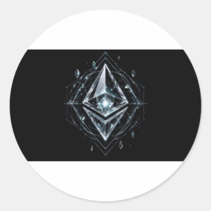 Ethereum-Kristallreliquie-Aufkleber Runder Aufkleber