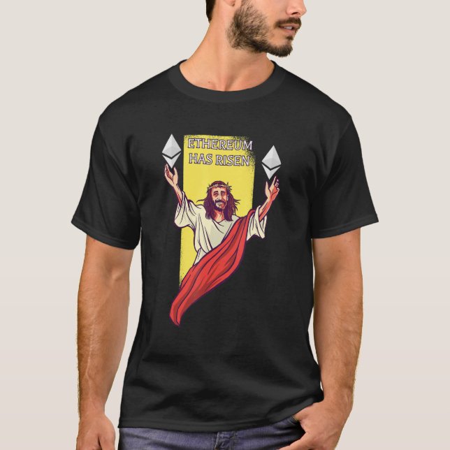 Ethereum Krypto hat Rised Kryptowährung Jesus T-Shirt (Vorderseite)