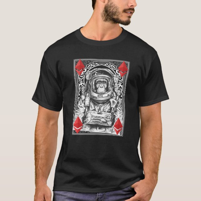 Ethereum Space Monkey Crypto Moon Kryptowährung E T-Shirt (Vorderseite)