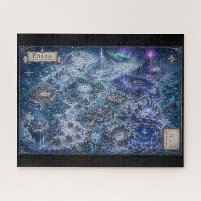 Etheria (Fantasy-Weltkarte) Puzzle (Horizontal)