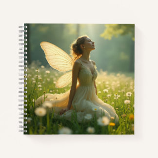 Etherial Fairy in einer Sommerwiese Notizbuch