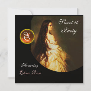 ETHERNALE SCHÖNHEIT, SCHWEET 16 GELB, SCHWARZ-WEIS EINLADUNG