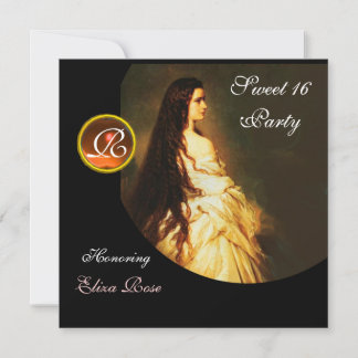 ETHERNALE SCHÖNHEIT, SCHWEET 16 GELB, SCHWARZ-WEIS EINLADUNG