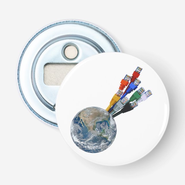 Ethernet-Netzwerk vernetzte Erde Flaschenöffner (Vorderseite)