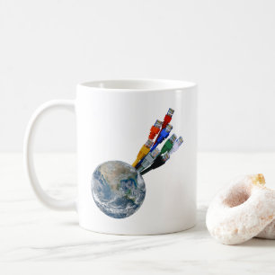 Ethernet-Netzwerk vernetzte Erde Kaffeetasse