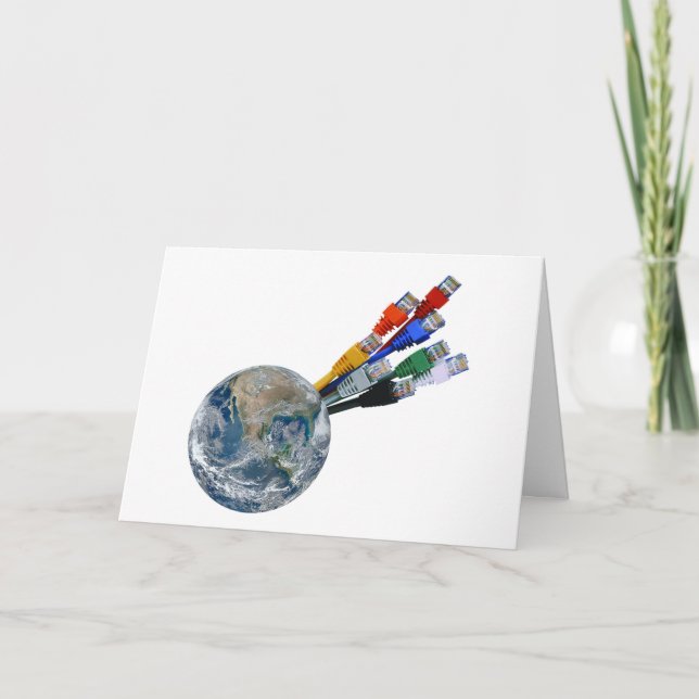 Ethernet-Netzwerk vernetzte Erde Karte (Vorderseite)