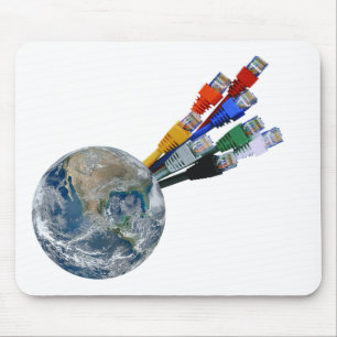 Ethernet-Netzwerk vernetzte Erde Mousepad