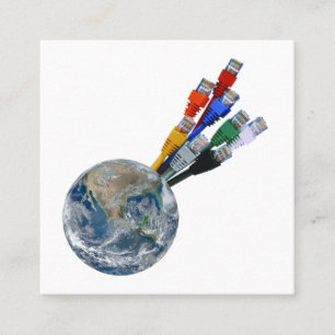 Ethernet-Netzwerk vernetzte Erde Quadratische Visitenkarte